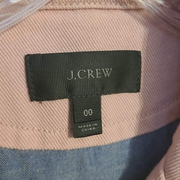 J. Crew | Women's Pink Double Breast Heavyweight Cotton Twill Jacket (Size 00) - Picture 2 of 16